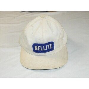 VTG Vintage Snapback Trucker Hat - White & Blue Patch Nellite Advertising USA